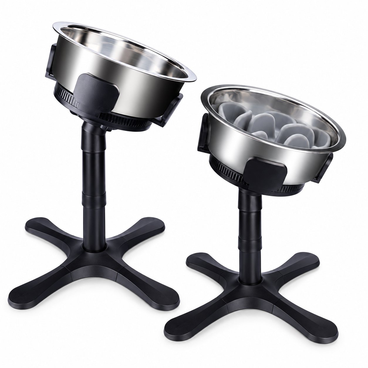 Stainless Steel Dual Bowl Feeder Stand